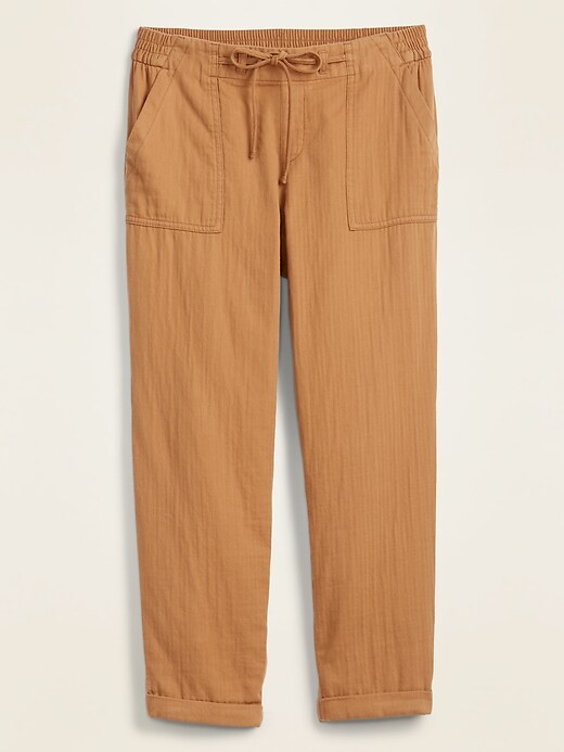 View large product image 1 of 1. Mid-Rise Soft-Twill Utility Pants for Women
