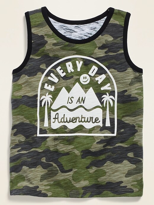 View large product image 1 of 1. Graphic Camo-Print Tank Top for Toddler Boys