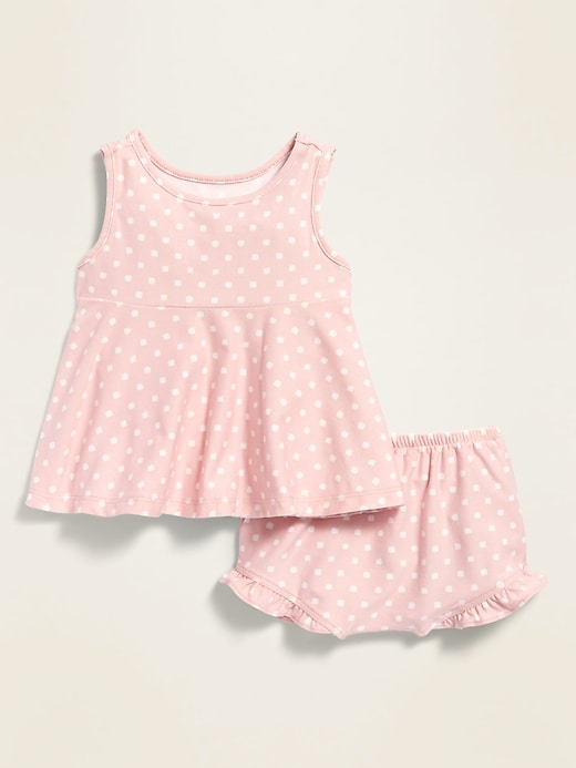 View large product image 1 of 1. Printed Sleeveless Jersey-Knit Top & Bloomers Set for Baby