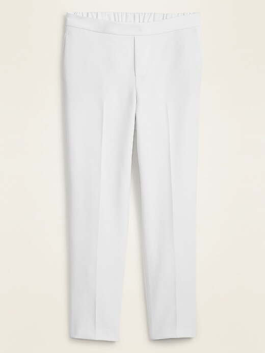 View large product image 1 of 1. Mid-Rise Straight Double-Weave Ankle Pants for Women