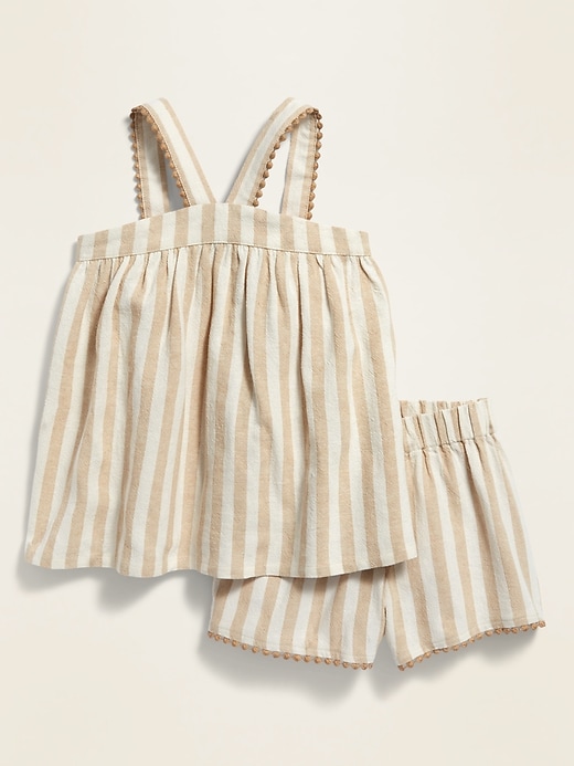 View large product image 1 of 1. Striped Sleeveless Top and Shorts Set for Toddler Girls