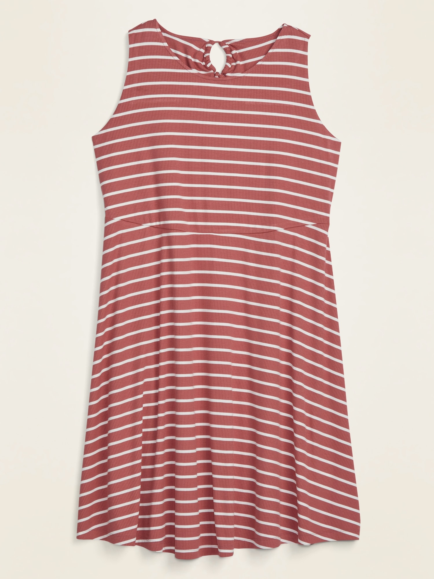 Striped Rib-Knit Waist-Defined Plus-Size Dress | Old Navy
