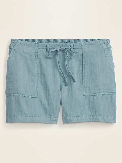 View large product image 1 of 1. Mid-Rise Soft Twill Pull-On Plus-Size Shorts -- 5-inch inseam