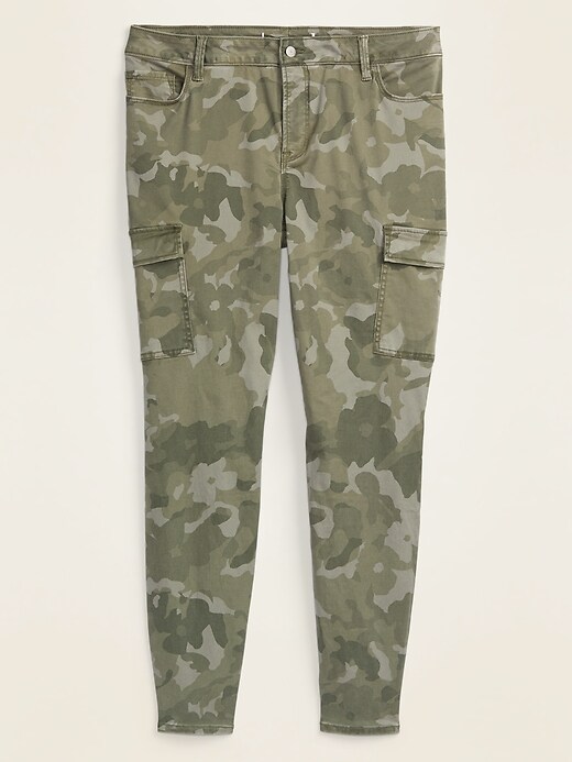 View large product image 1 of 1. High-Waisted Secret-Slim Pockets Rockstar Camo Sateen Plus-Size Cargo Pants