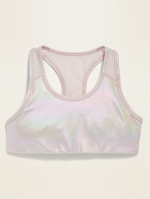 View large product image 1 of 1. Go-Dry Printed Racerback Sports Bra for Girls