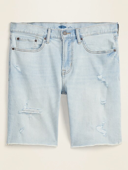View large product image 1 of 1. Slim Built-In Flex Cut-Off Jean Shorts -- 9-inch inseam