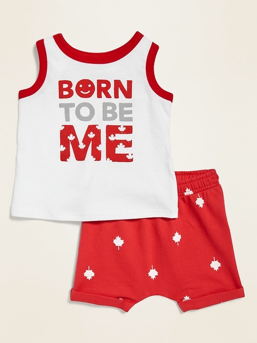 View large product image 1 of 1. Candiana Graphic Tank Top & Printed Shorts Set for Baby