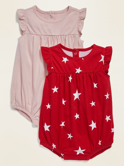 View large product image 1 of 1. 2-Pack Ruffle-Trim Romper for Baby