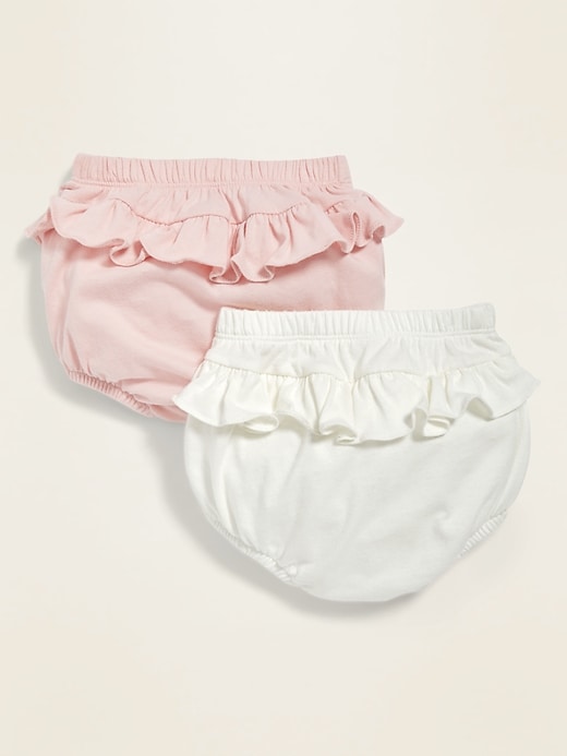 View large product image 2 of 2. Unisex Jersey Ruffle-Back Bloomer Shorts 2-Pack for Baby