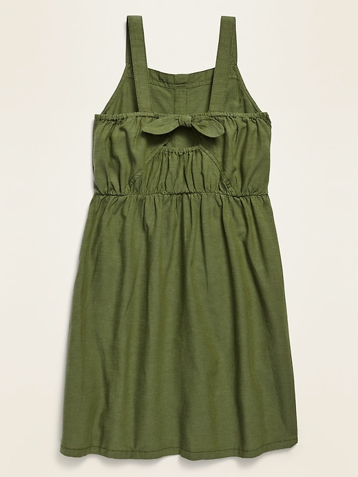 View large product image 2 of 2. Sleeveless Button-Front Dress for Girls