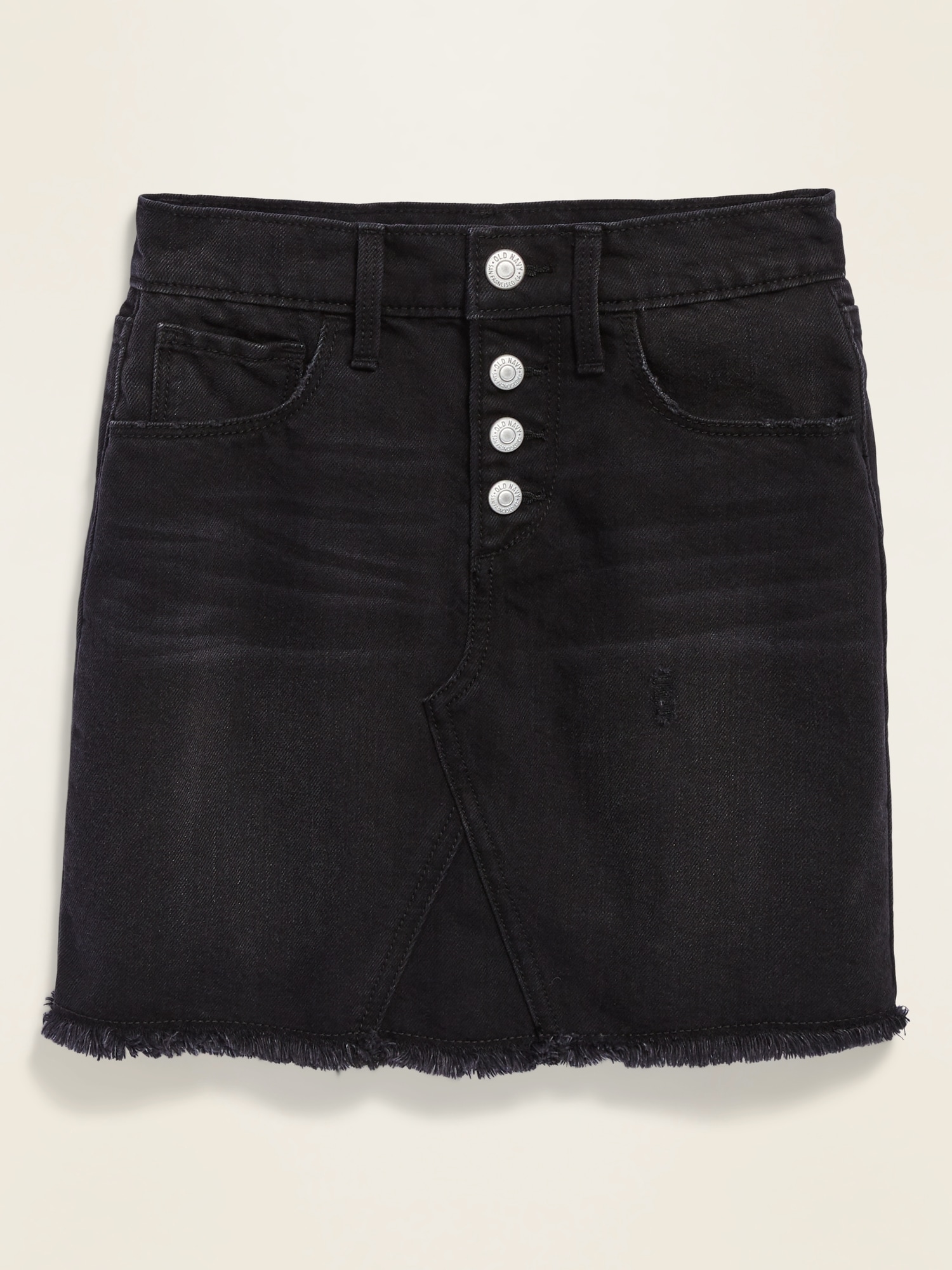 High waisted sales black jean skirt