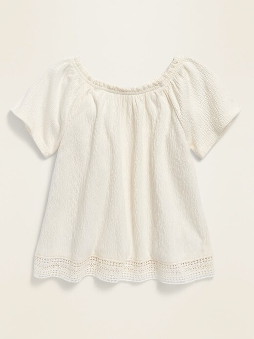 View large product image 1 of 1. Textured Raglan-Sleeve Top for Toddler Girls