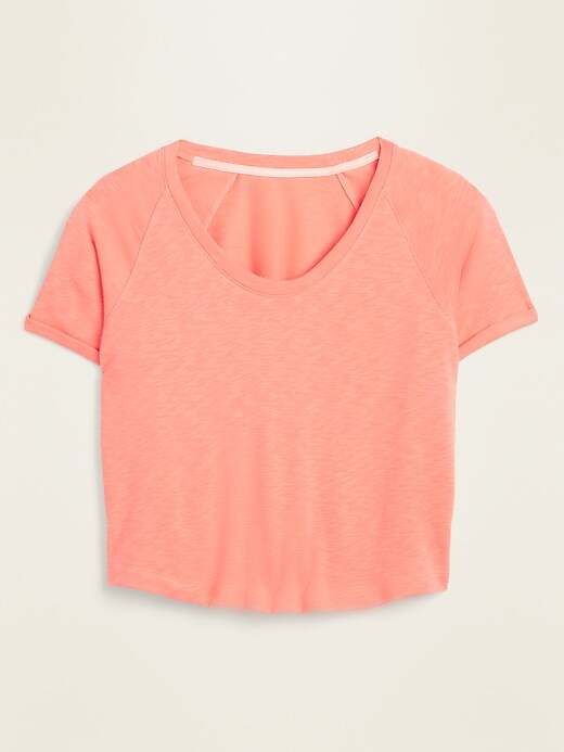 View large product image 1 of 1. Cropped French Terry Short-Sleeve Sweatshirt for Women