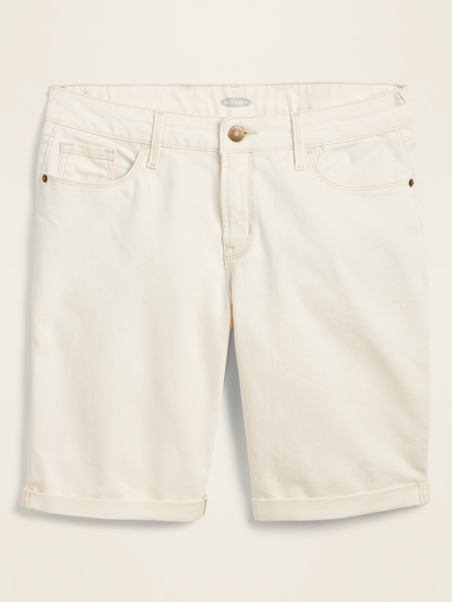 White bermuda jean hot sale shorts