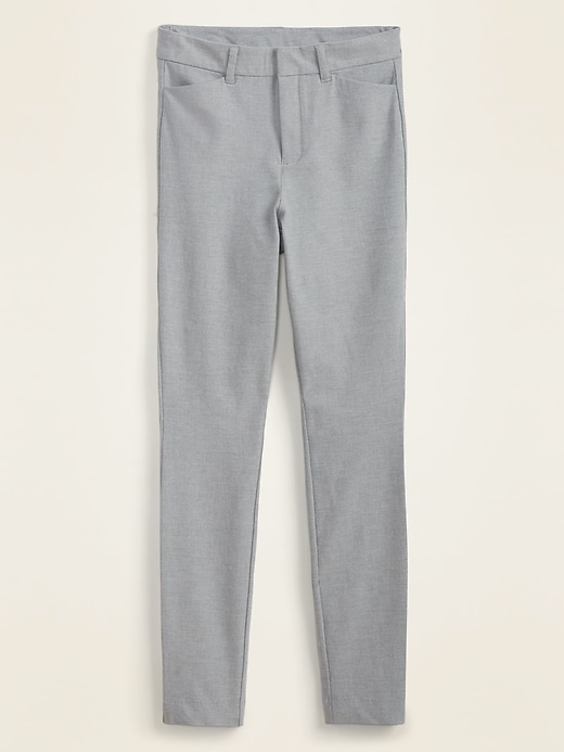 Voir une image plus grande du produit 1 de 1. Pantalon Pixie gris chiné à taille haute, longueur à la cheville pour femme