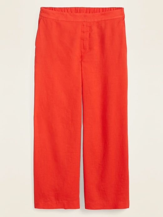 View large product image 1 of 1. High-Waisted Pull-On Culotte Pants