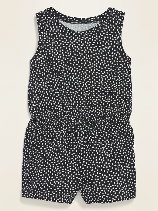 View large product image 1 of 1. Sleeveless Printed Jersey Romper for Baby