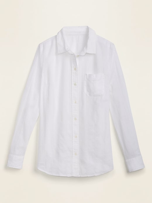 View large product image 1 of 1. Textured Dobby-Stripe Shirt for Women