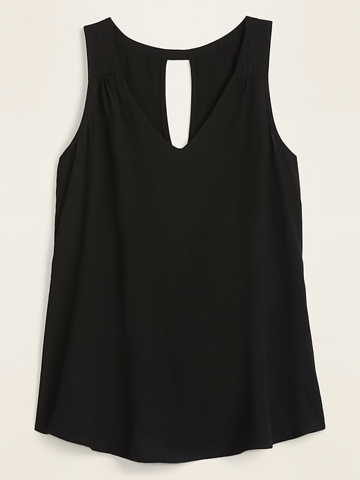 View large product image 1 of 1. Sleeveless V-Neck Keyhole Top for Women