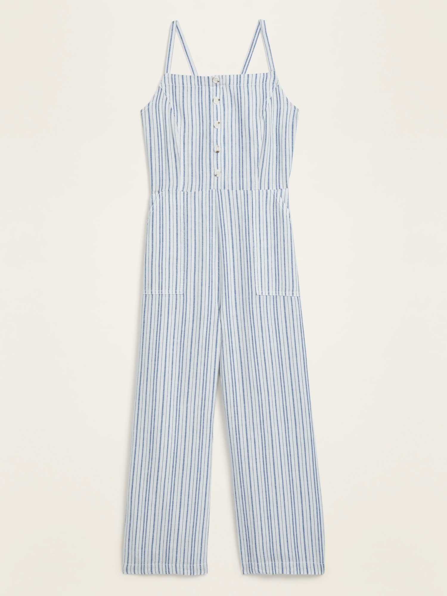 old navy striped linen jumpsuit