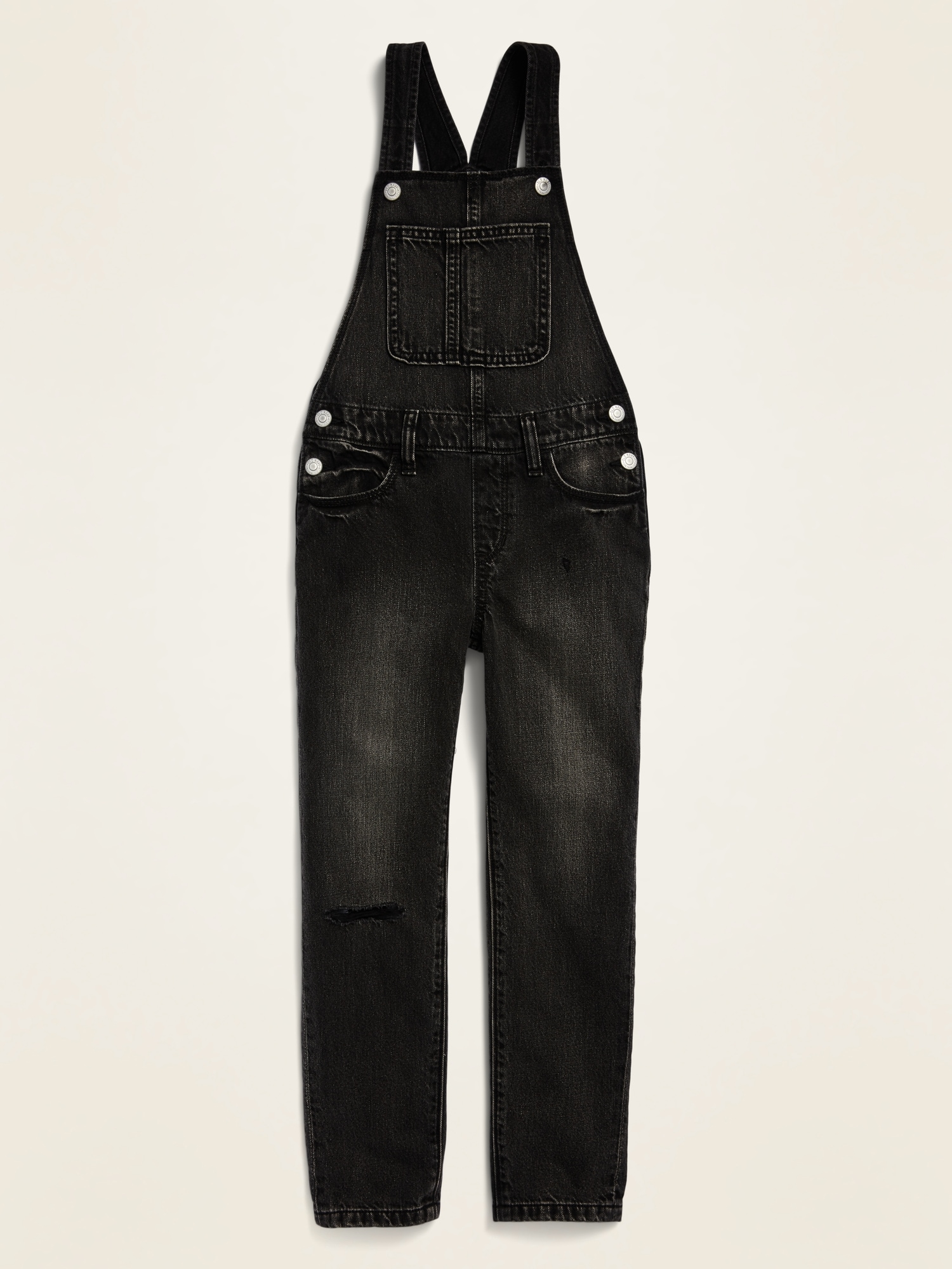 Girls black sales denim dungarees