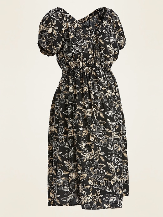 View large product image 1 of 1. Maternity Floral-Print Waist-Defined Dress