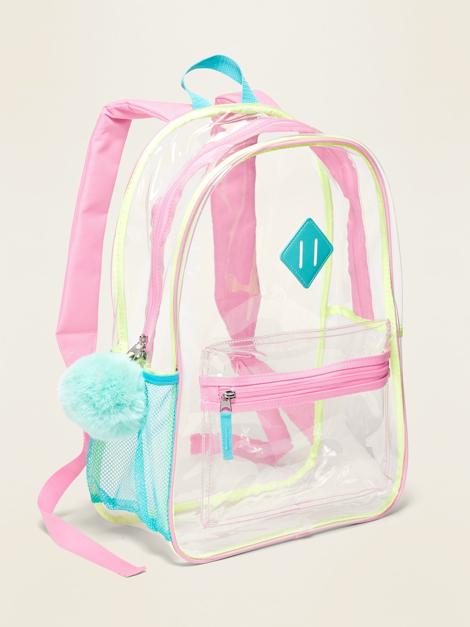 Transparent vinyl backpack sale