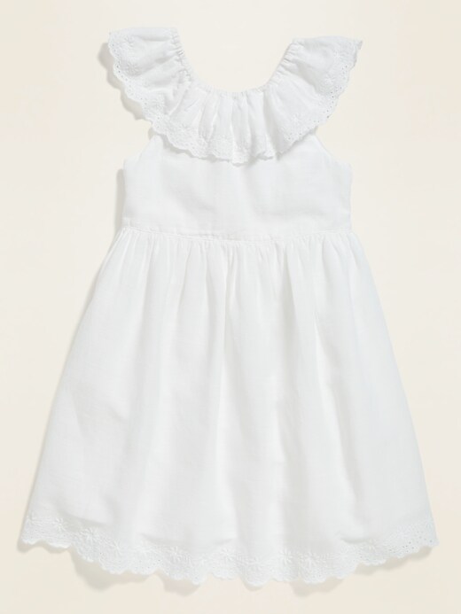View large product image 1 of 2. Fit & Flare Embroidered Bow-Back Dress for Toddler Girls