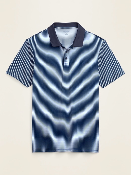 View large product image 1 of 1. Go-Dry Cool Odor-Control Striped Core Polo