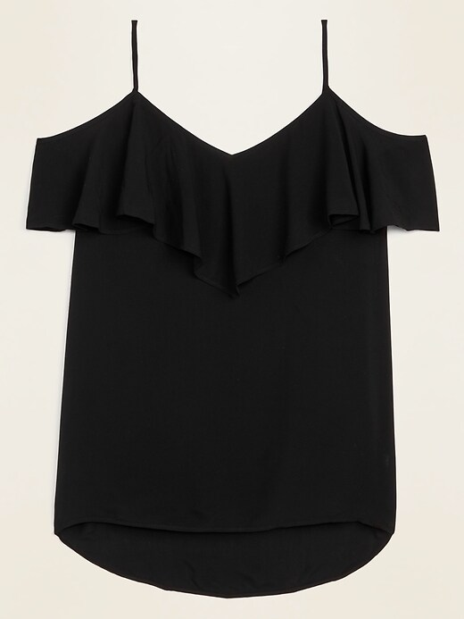 View large product image 1 of 1. Soft-Woven Ruffled Cold-Shoulder Cami for Women