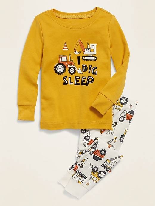 View large product image 1 of 1. "Dig, Sleep" Construction Truck Pajama Set for Toddler Boys & Baby