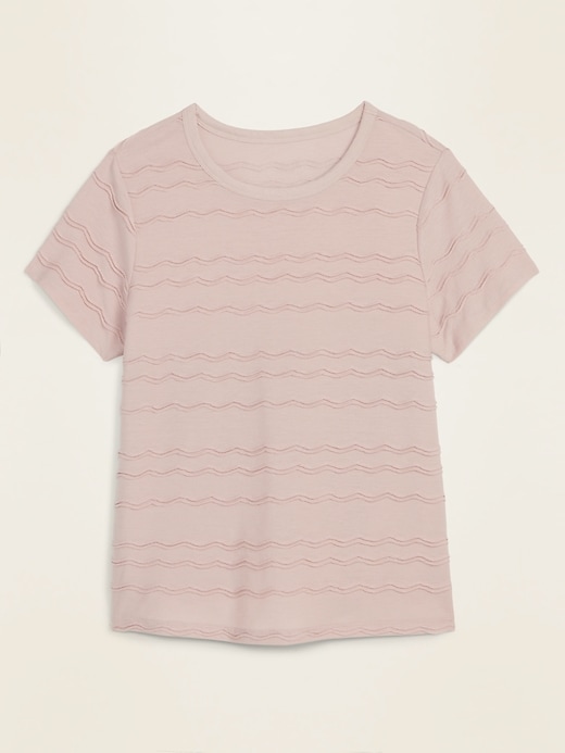 View large product image 1 of 1. EveryWear Textured Wavy-Stripe Tee for Women