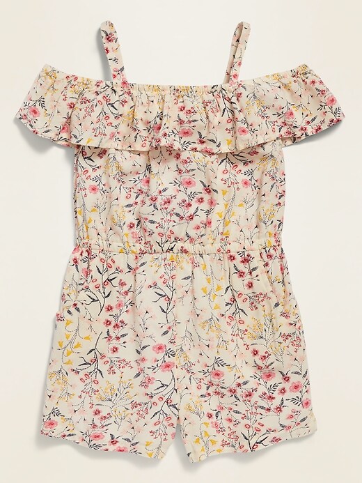 View large product image 1 of 1. Off-the-Shoulder Printed Romper for Toddler Girls