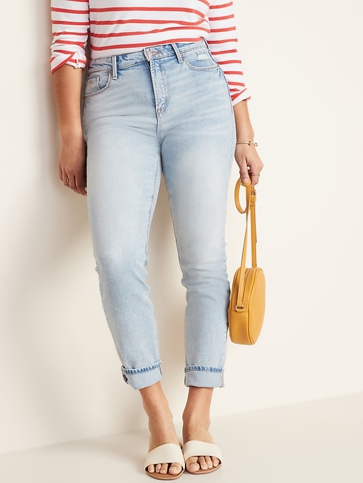 Image number 1 showing, High-Waisted Power Slim Straight Jeans For Women