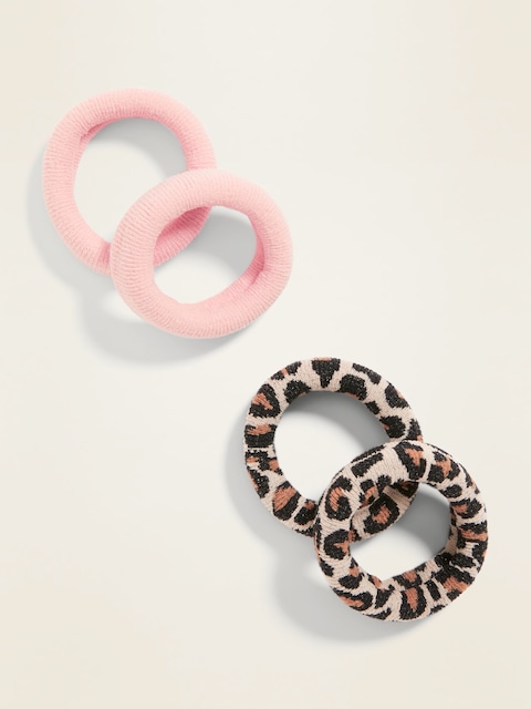 Rib-Knit Hair Ties 4-Pack for Women