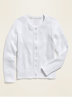School Uniform Button-Front Cardigan for Girls