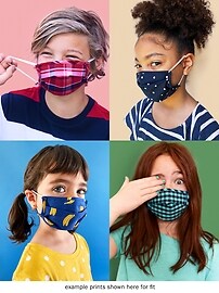 View large product image 4 of 5. Variety 5-Pack of Triple-Layer Cloth Pleated Face Masks for Kids