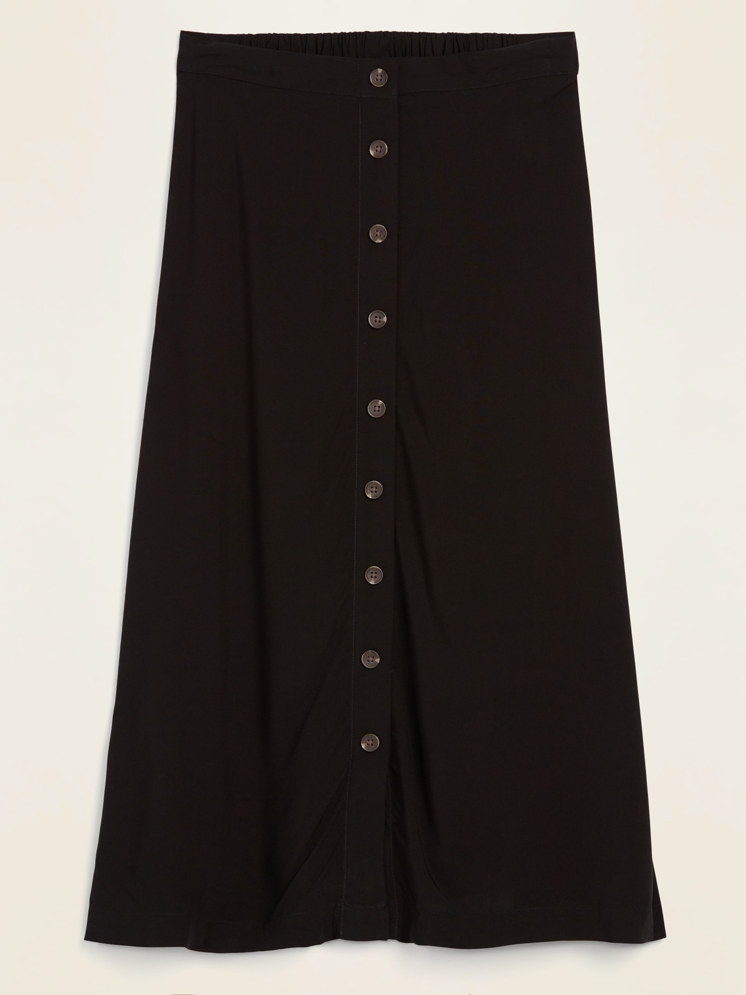 Navy button 2025 front midi skirt