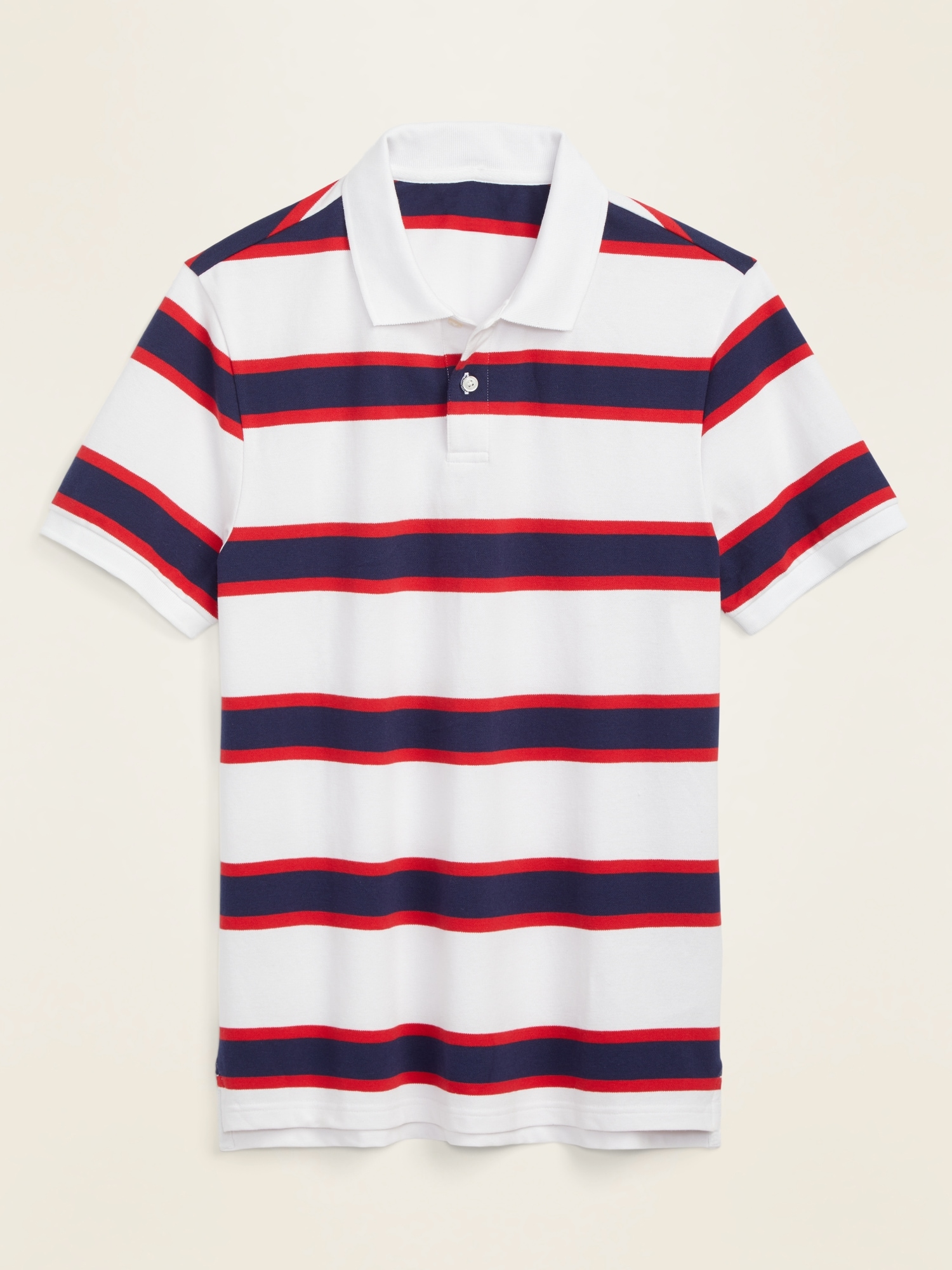 Navy striped shop polo shirt