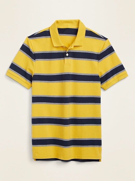 View large product image 1 of 1. Striped Moisture-Wicking Pro Polo