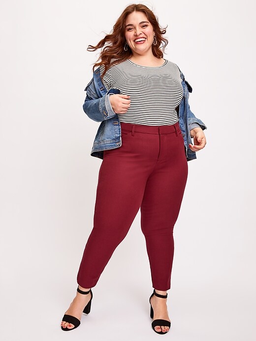 View large product image 1 of 2. High-Waisted Secret-Smooth Pockets Plus-Size Pixie Pants