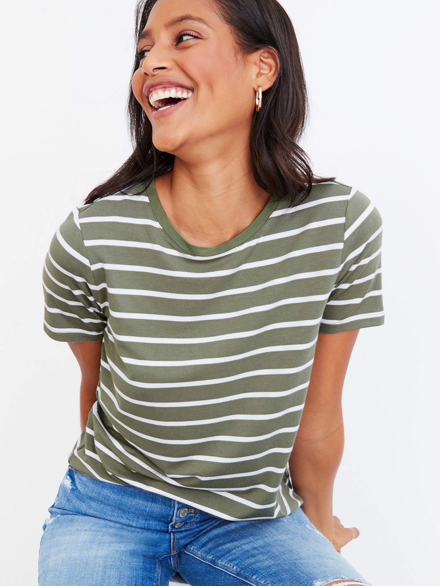 old navy black and white striped shirt