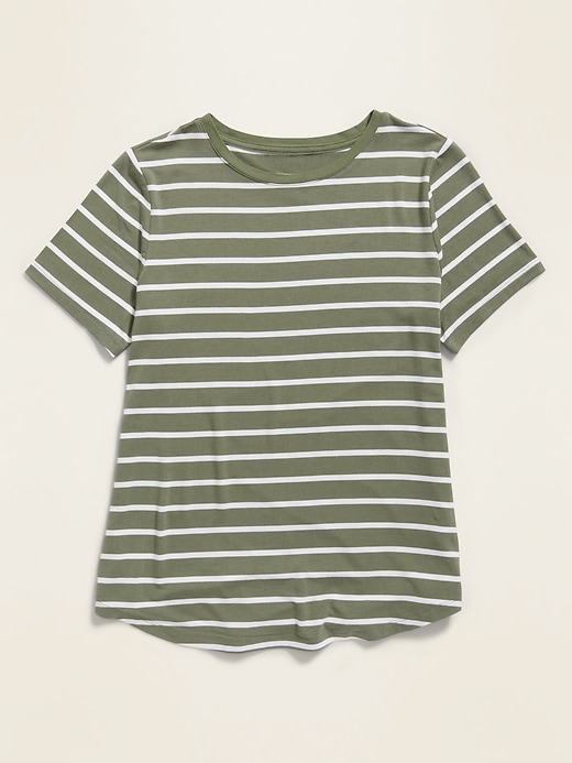 View large product image 2 of 2. Luxe Striped Crew-Neck Tee for Women