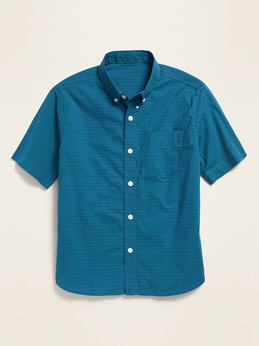 View large product image 1 of 1. Plaid Built-In Flex Short-Sleeve Shirt For Boys