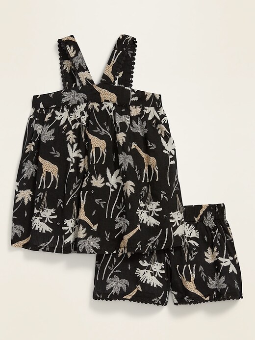 View large product image 1 of 1. Safari-Print Sleeveless Top & Shorts Set for Toddler Girls