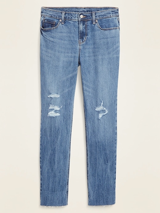 Old Navy - Mid-Rise Distressed Boyfriend Straight Jeans For Women