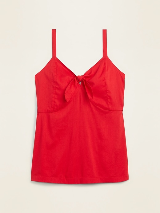 View large product image 1 of 1. Soft-Woven Tie-Front Plus-Size Cami