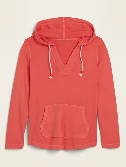 View large product image 1 of 2. French Terry V-Neck Plus-Size Pullover Hoodie