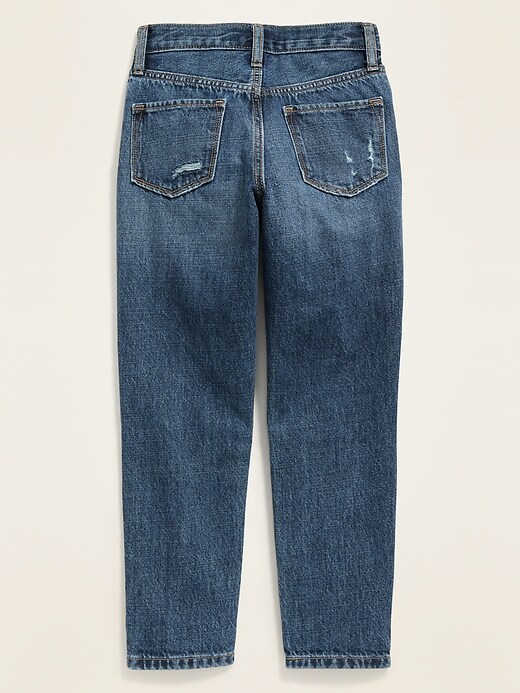 View large product image 2 of 3. POPSUGAR x Old Navy High-Waisted Distressed O.G. Slim Straight Button-Fly Jeans