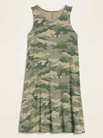 View large product image 3 of 3. Printed Jersey Sleeveless Swing Dress for Women